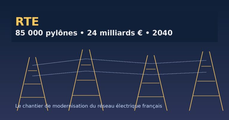 Réseau électrique : RTE engage le remplacement de 85 000 pylônes pour 24 milliards d&rsquo;euros