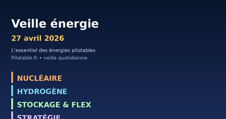 Veille énergie — 27 avril 2026