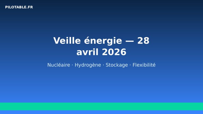 Veille énergie — 28 avril 2026