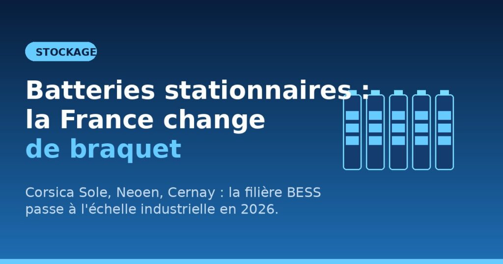 Batteries stationnaires BESS en France 2026 — infrastructure pilotable du système électrique
