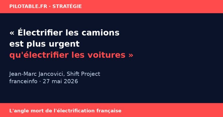Jancovici : électrifier les camions avant les voitures