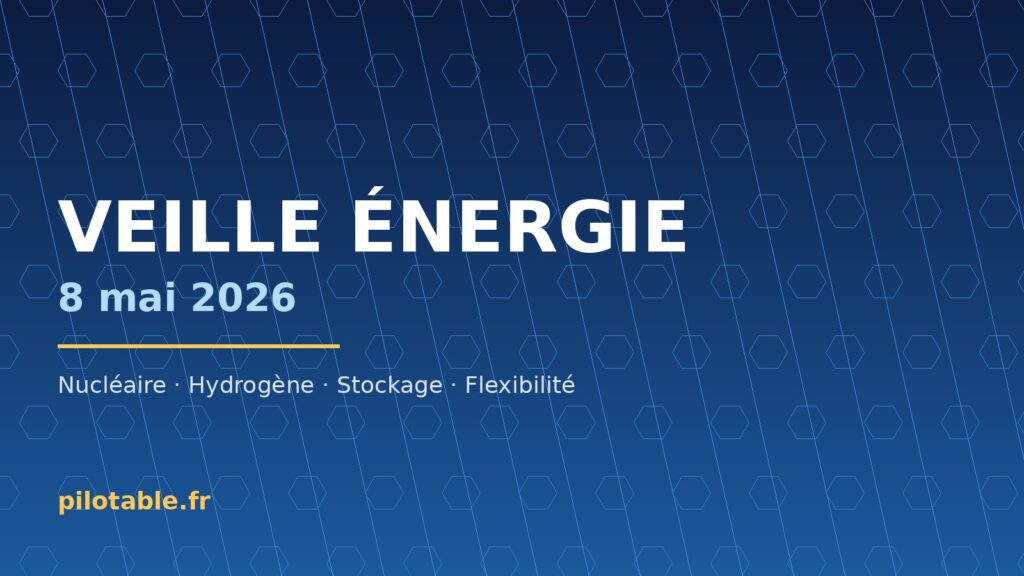 Veille énergie pilotable du 8 mai 2026 — Cruas-Meysse, Fessenheim, hydrogène