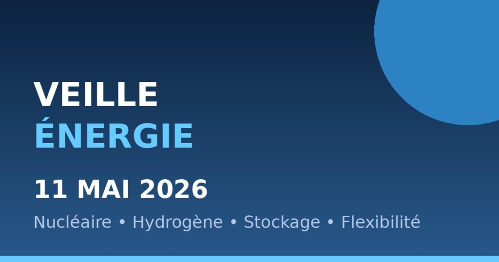 Veille énergie pilotable du 11 mai 2026 — stockage, SMR, hydrogène, solaire