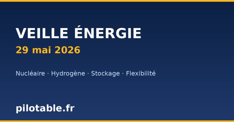 Veille énergie — 29 mai 2026