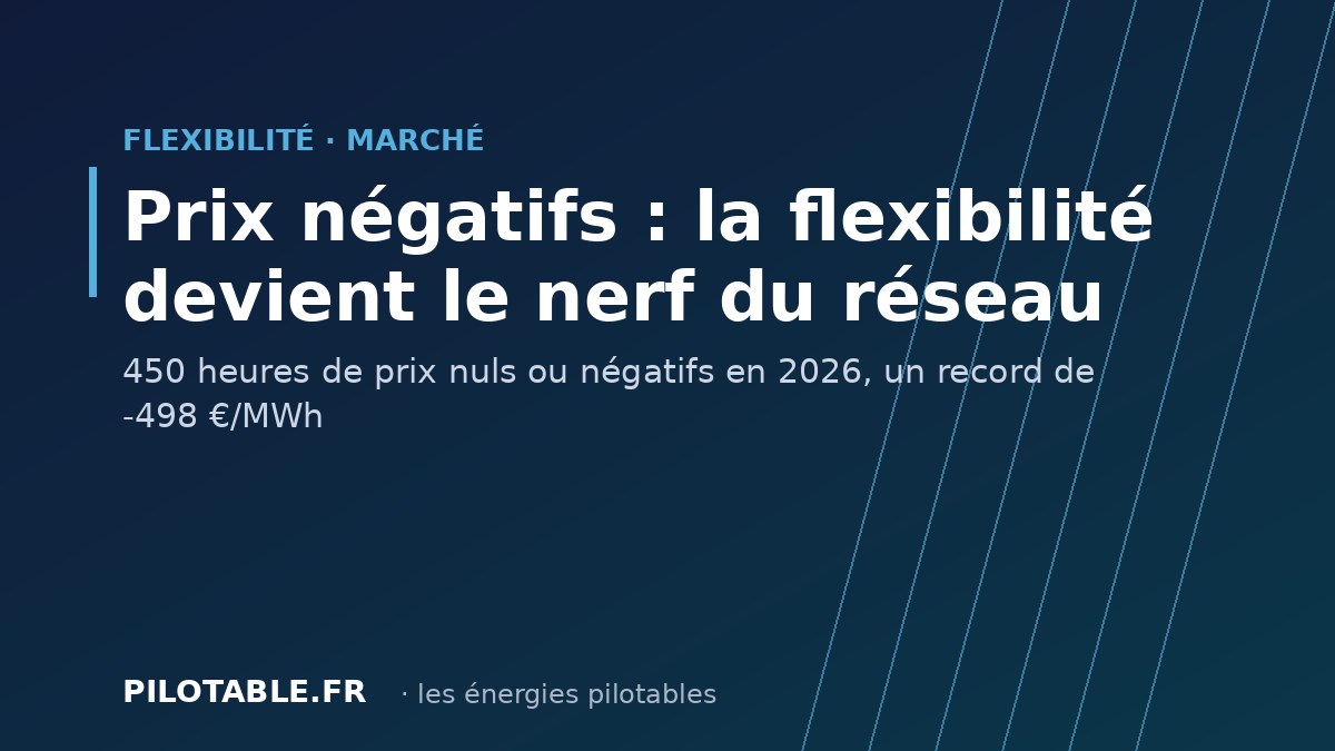 Flexibilité et prix négatifs sur le réseau électrique français en 2026