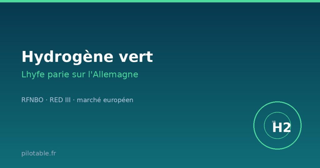 Hydrogène vert — Lhyfe et STRABAG visent le marché allemand RFNBO plutôt que la France