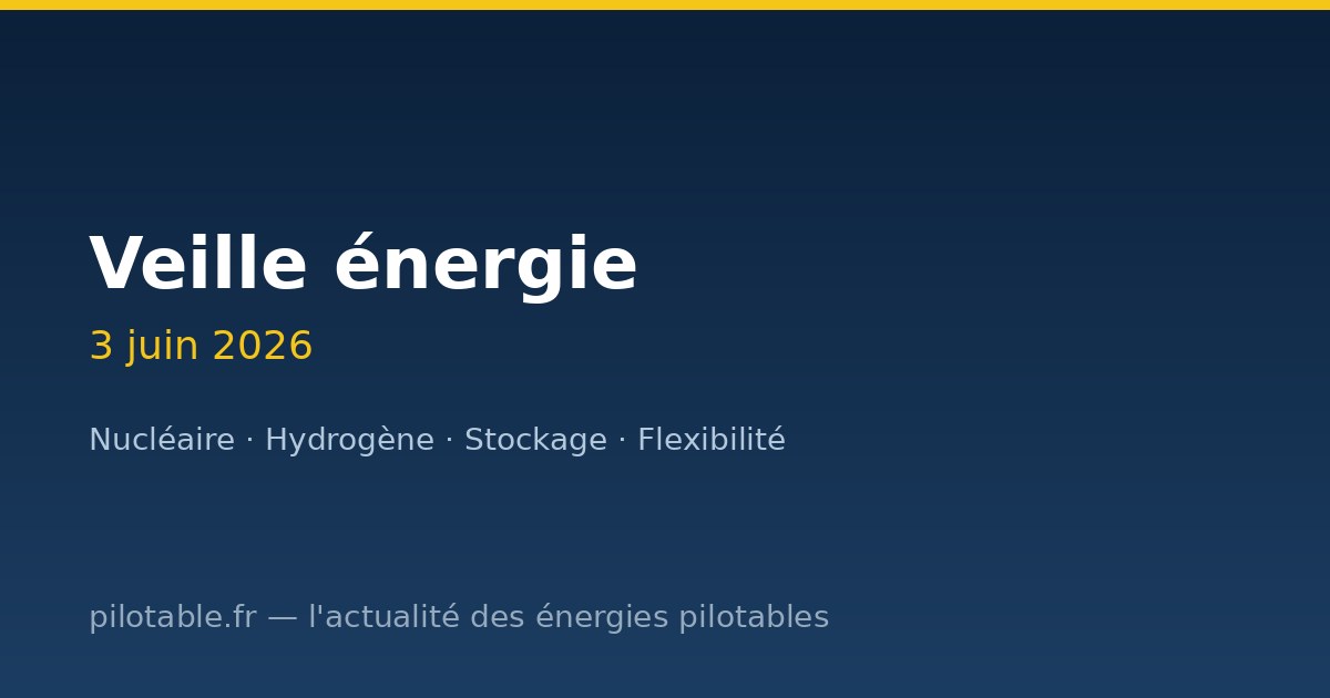 Veille énergie pilotable.fr - 3 juin 2026