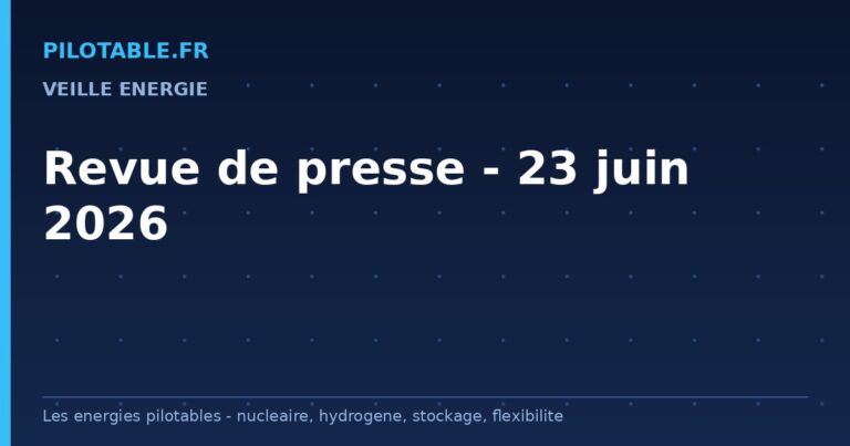 Veille energie — 23 juin 2026