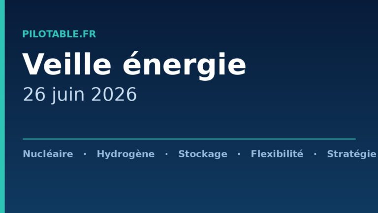 Veille énergie — 26 juin 2026