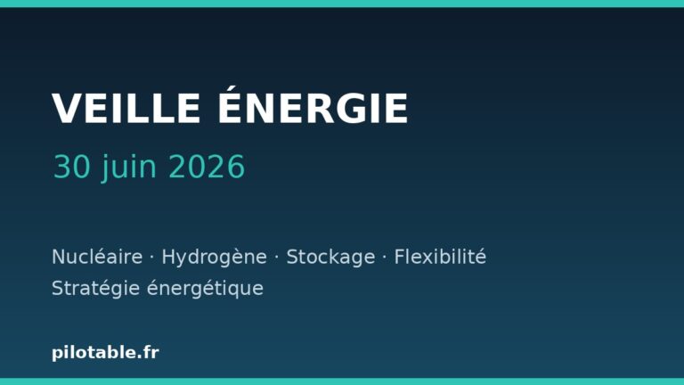 Veille énergie — 30 juin 2026