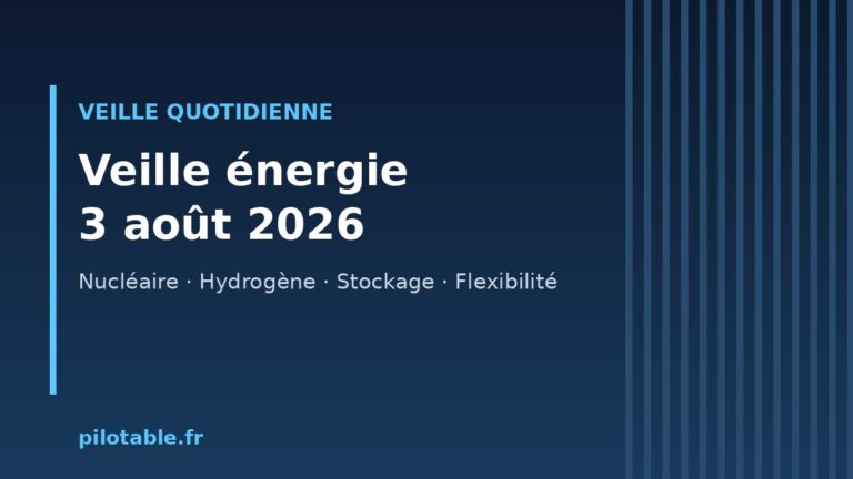 Veille énergie — 3 août 2026