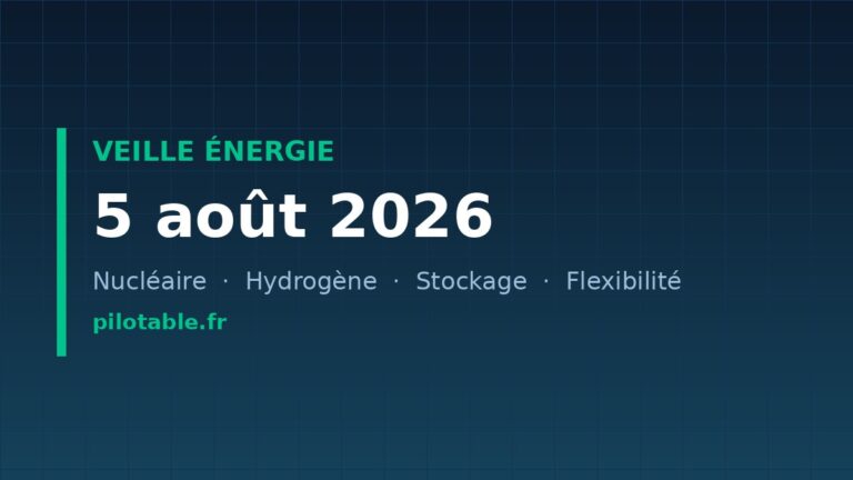 Veille énergie — 5 août 2026