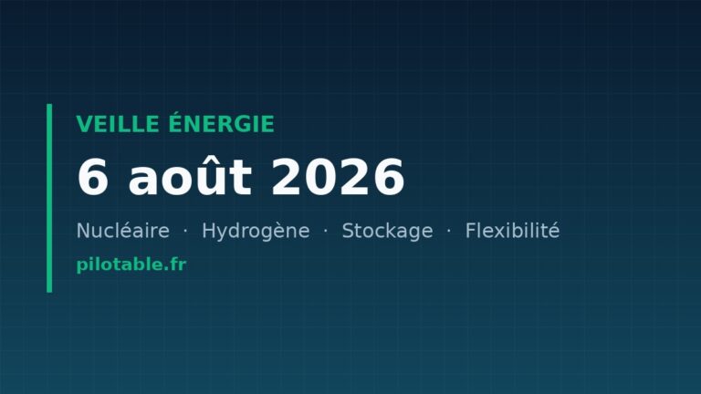 Veille énergie — 6 août 2026