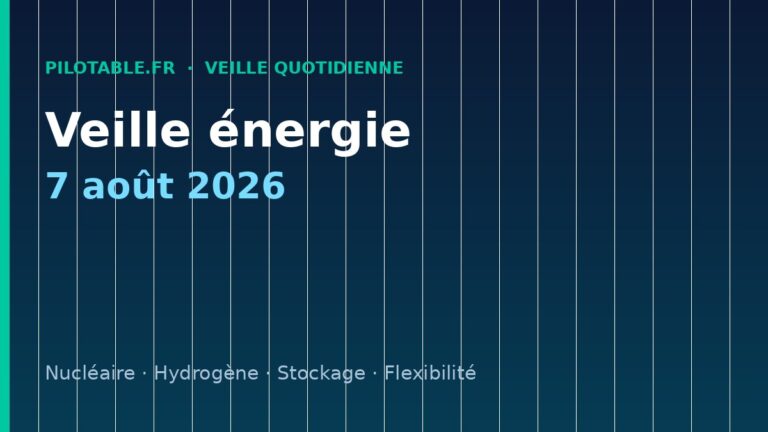 Veille énergie — 7 août 2026