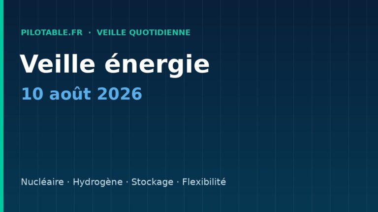 Veille énergie — 10 août 2026