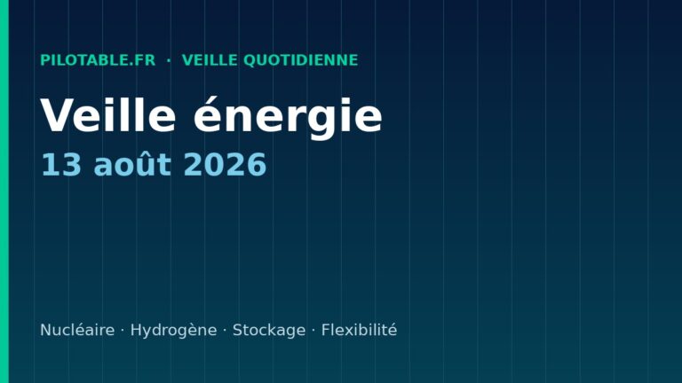 Veille énergie — 13 août 2026