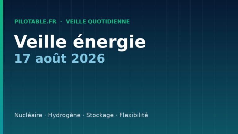 Veille énergie — 17 août 2026