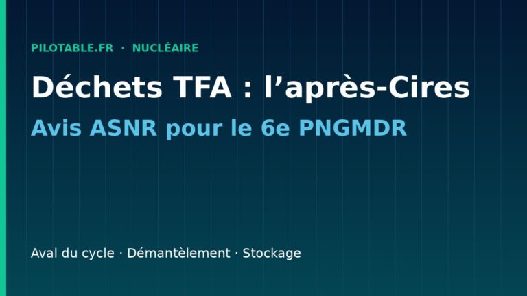 Déchets TFA : l’ASNR demande de préparer l’après-Cires