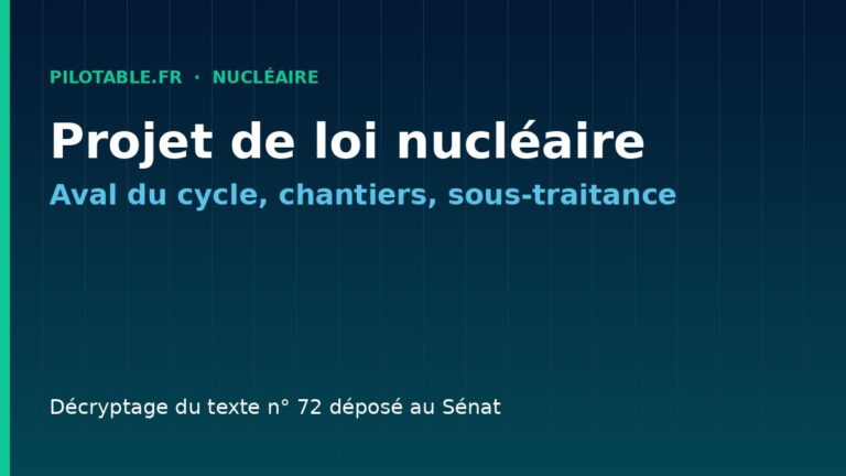 Projet de loi nucléaire : ce qui change pour l’aval du cycle et les chantiers