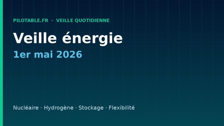 Veille énergie — 1er mai 2026