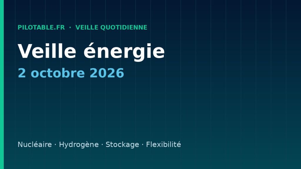 Veille énergie — 2 octobre 2026