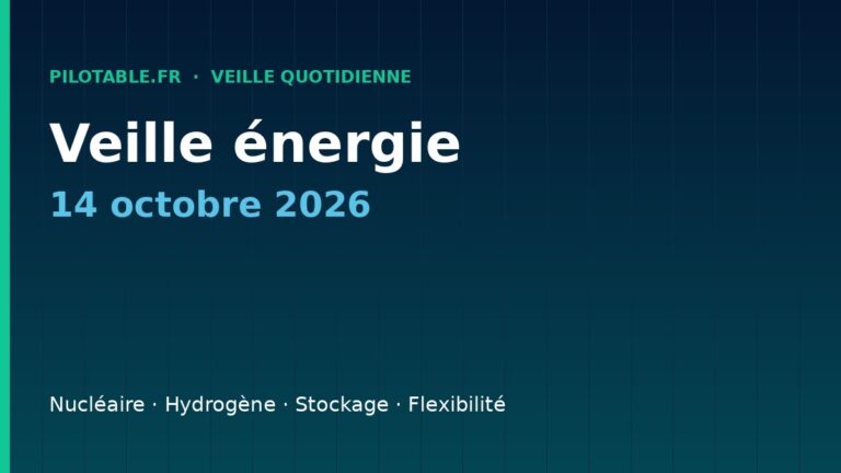 Veille énergie — 14 octobre 2026
